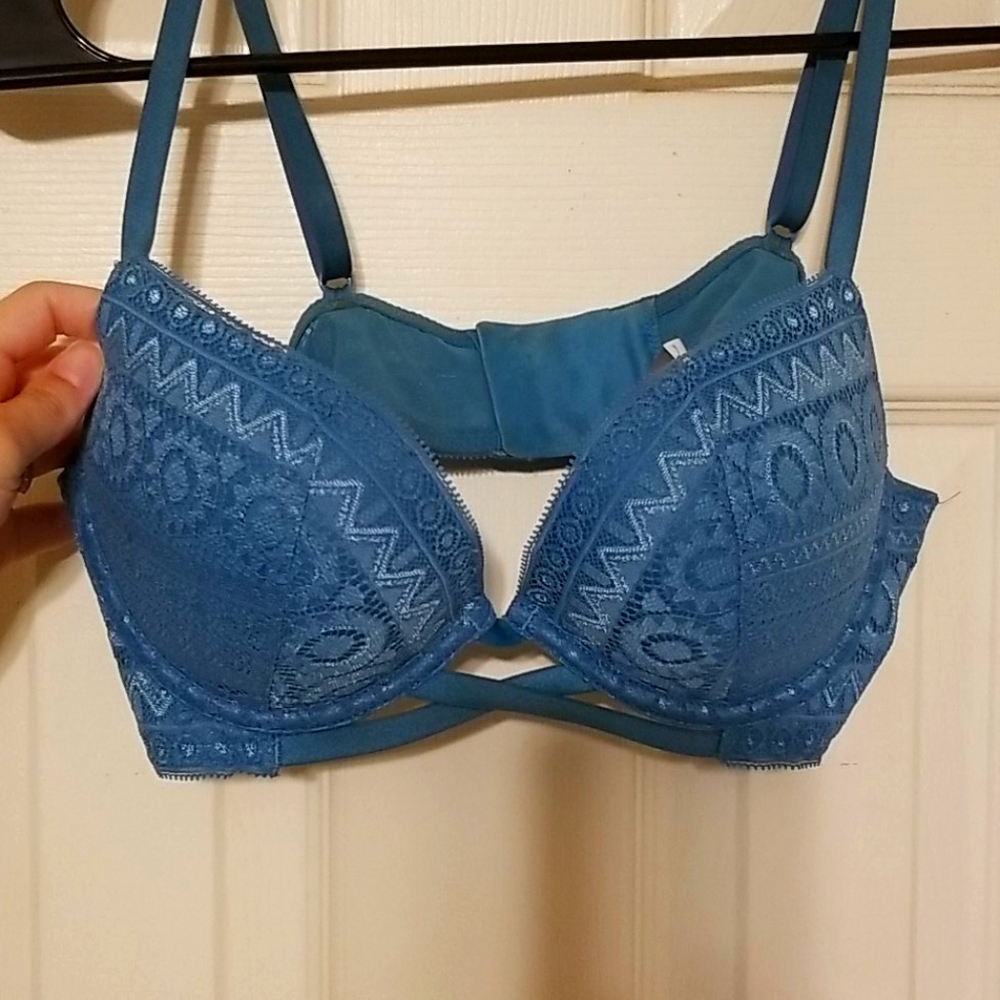Blue, Push Up Bra
